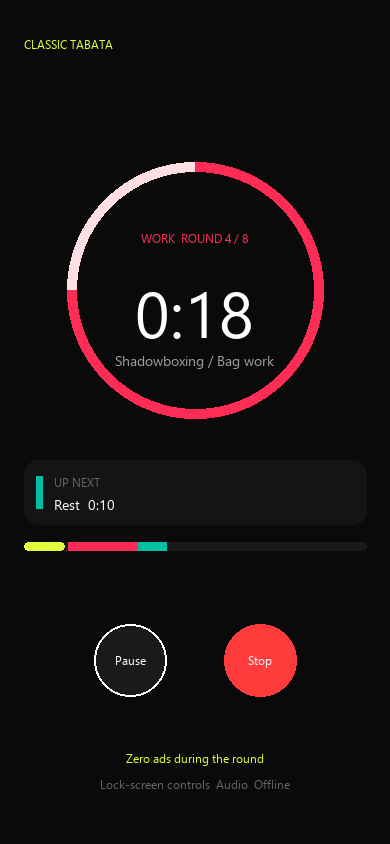 Timer screen